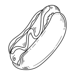 hot dog food doodle