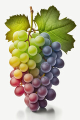 A bunch of grapes photoreal illustration on white background can easily be isolated vector