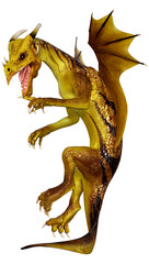 3D Rendering Fairy Tale Dragon on White