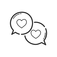 Love correspondence icon. Hand drawing design style. Vector.