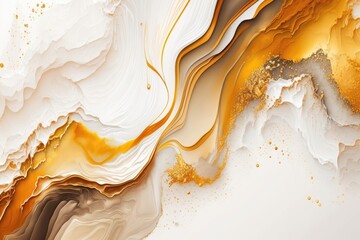 Abstract golden watercolor marble background. Generative AI