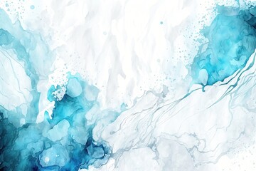 Fototapeta na wymiar Abstract blue watercolor marble background. Generative AI