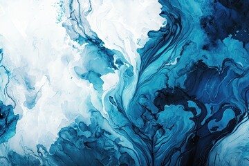 Abstract blue watercolor marble background. Generative AI