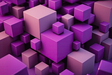 Fototapeta na wymiar Abstract 3d render purple geometric background. Generative AI