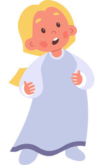 Angel child singing song at choir flat icon