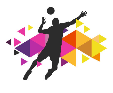 Volleyball sport graphic for use as a template for flyer or for use in web design.