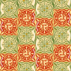 Talavera pattern. Indian patchwork. Turkish ornament. Moroccan tile mosaic.