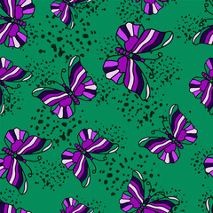 Seamless pattern with stylized butterflies.