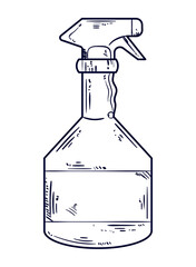 spray bottle cleaning doodle