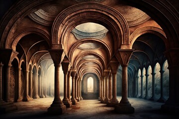 The Gleaming Palace of Mystic Arches Generative AI
