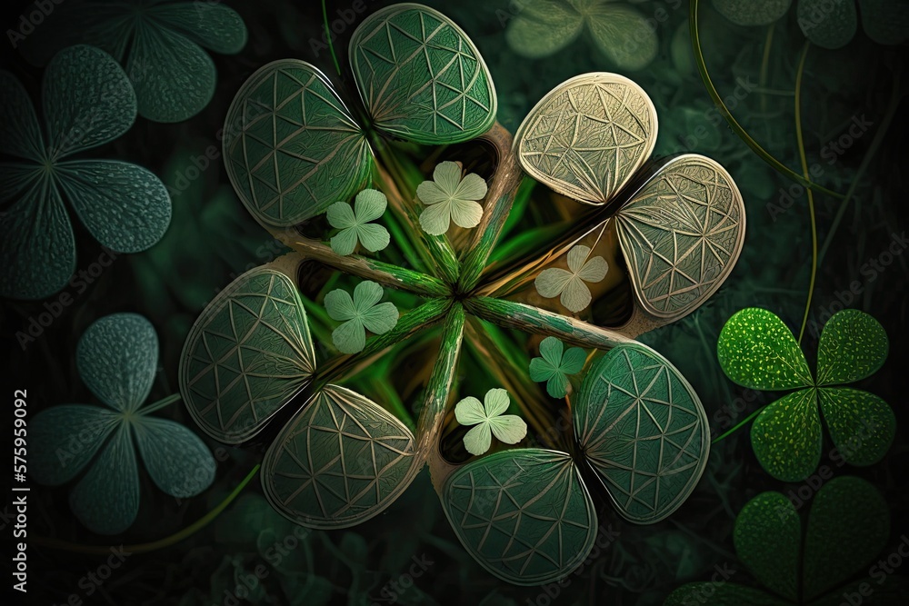 Poster the magic within the four leaf clovers generative ai