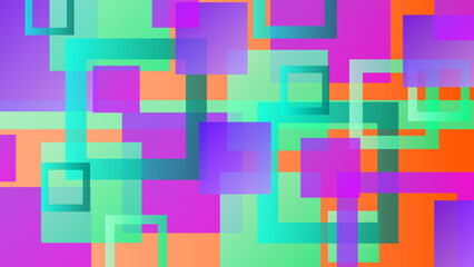 Multicolor Geometric Shapes on Soft Gradient Background