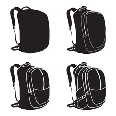Process of drawing a backpack - obrazy, fototapety, plakaty