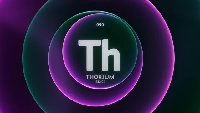 Thorium Periodic Table Science Content Title Design Animation Loop Background