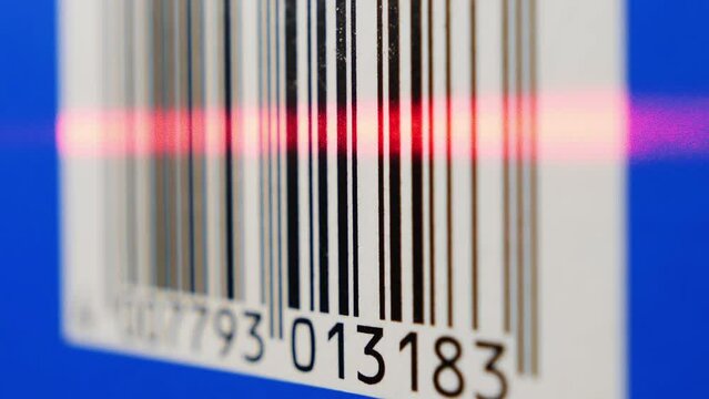 Barcode numbers scanning with laser reader
