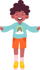 Happy child jumping flat icon Leisure time