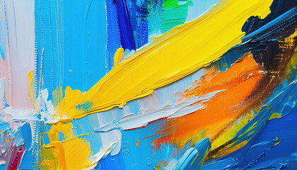 Abstract art background. Oil on canvas. Rough brushstrokes of paint. Closeup of a painting by oil and palette knife Generative AI