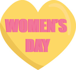 World Women's Day lettering in heart shape. Vector illustration.