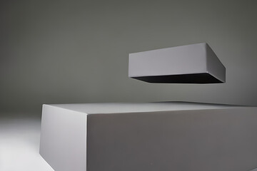 Product Photography Background, featuring floating platform and soft light, created using Generative Ai Technology.