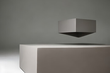 Product Photography Background, featuring floating platform and soft light, created using Generative Ai Technology.