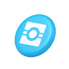 Camera photo video application button multimedia photograph service 3d isometric realistic icon