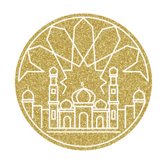 Ramadan kareem ornament with golden ink