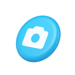 Camera multimedia application content creation digital button 3d isometric realistic icon