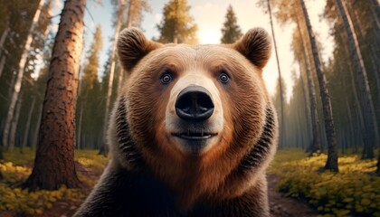bear on forest, Generative AI