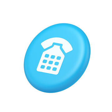 Phone call contact communication web button helpline hotline 3d isometric realistic icon