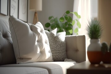 detail of modern clean living interior design