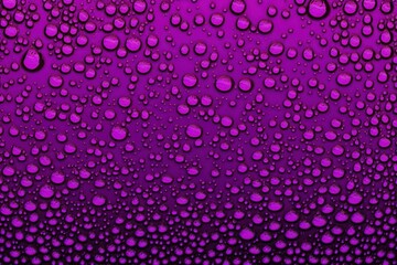 Naklejka na ściany i meble Velvet violet colored rain drops background, water droplet texture. AI generated. Background with selective focus