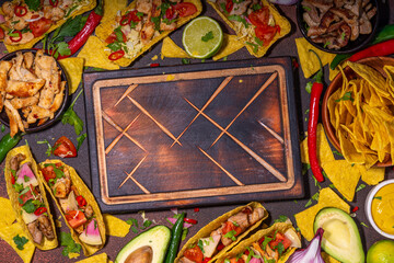 Taco, nachos mexican street food