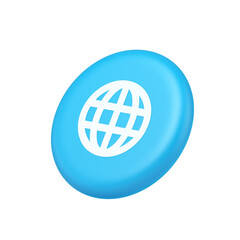 Internet connection global browsing information button cyberspace data search 3d side view icon