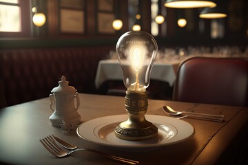 Dining establishment's electric bulb