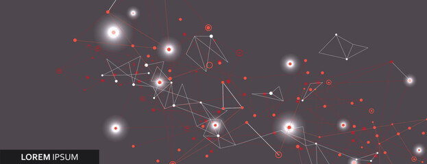 Vector abstract background. Line atom science connection. Technical network design