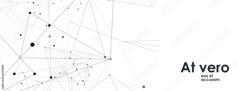 Poster Connect triangle structure. Abstract circle banner decorative design. Modern backdrop. Simple and trendy vector.