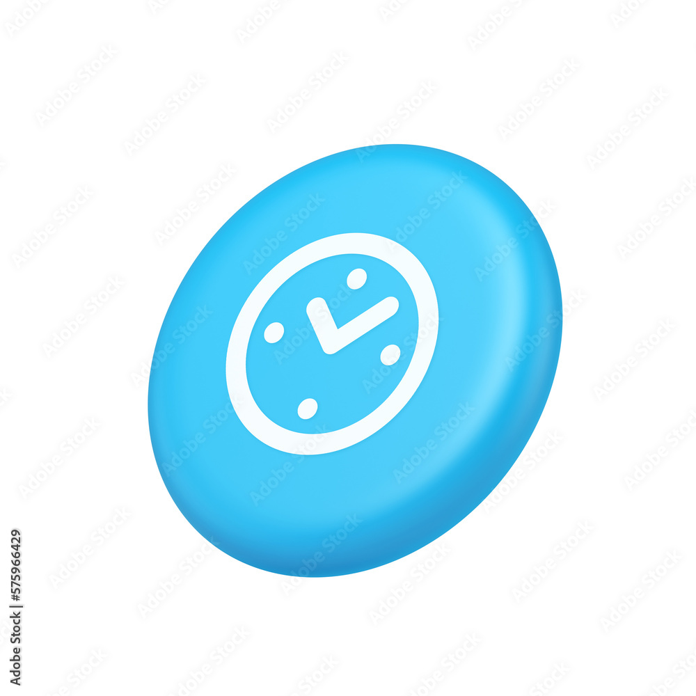 Poster alarm clock time countdown button deadline measurement 3d isometric realistic icon