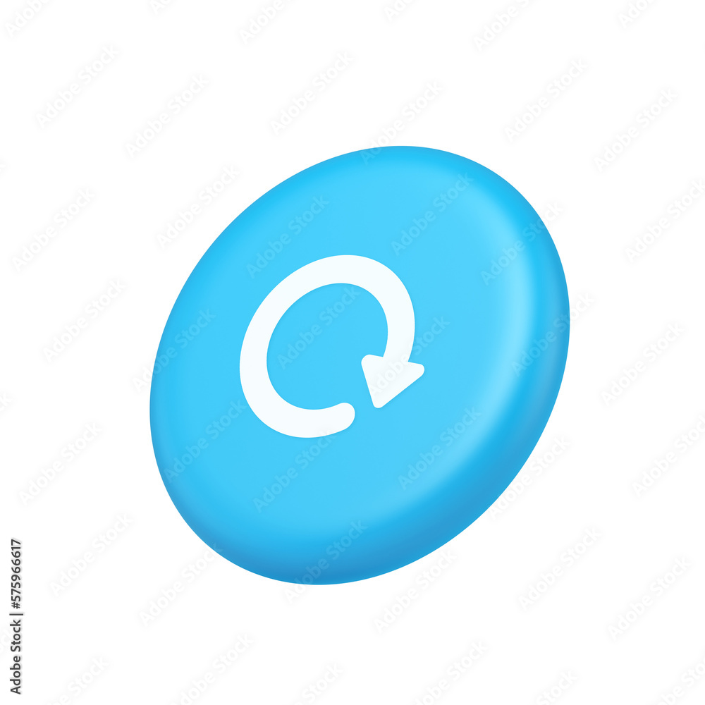 Poster circular arrow button curved dynamic loading progress navigation cursor 3d isometric realistic icon