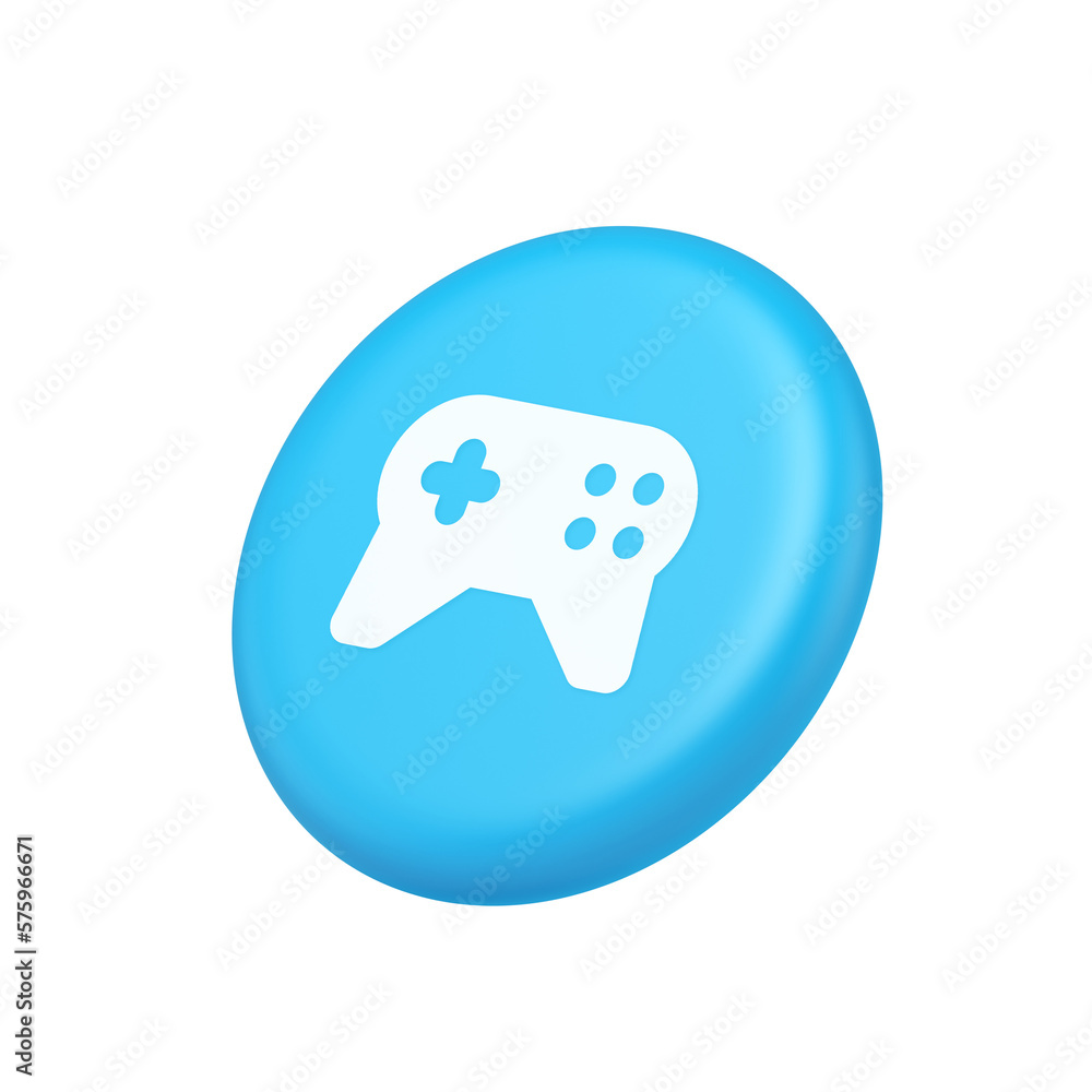 Poster gamepad controller virtual gaming connect button joystick joypad web app 3d isometric realistic icon