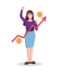 character presentation graph chart business concept vector illustration