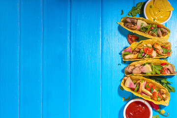 Taco, nachos mexican street food