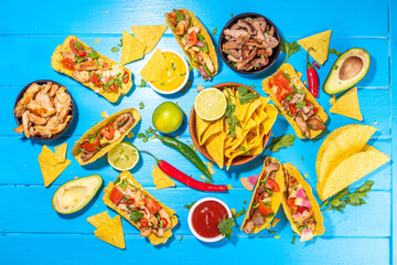 Taco, nachos mexican street food