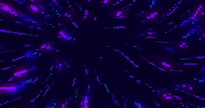 Cosmic background. Pixel art hyper jump, speed of light,  fireworks, falling star. Pixel art 8 bit. Starry sky, pixel background with stars. Pixel art for game, 8 bit. Seamless loop animation