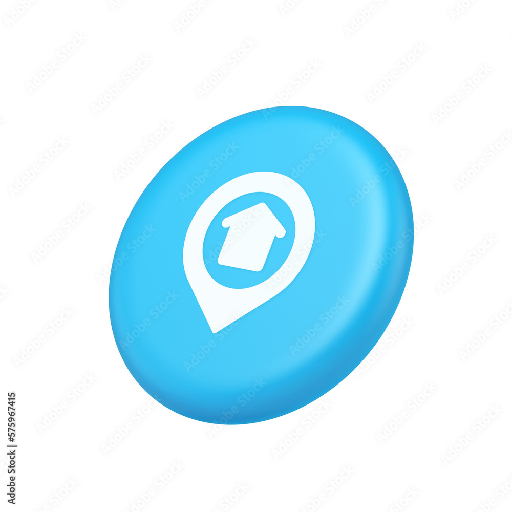 Poster urban building location find button house map pin web application 3d isometric realistic icon