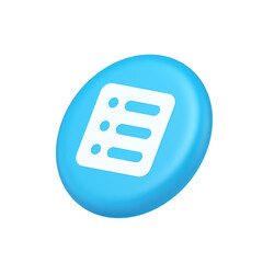 To do list agenda important message button planner business organizer time management 3d side view icon