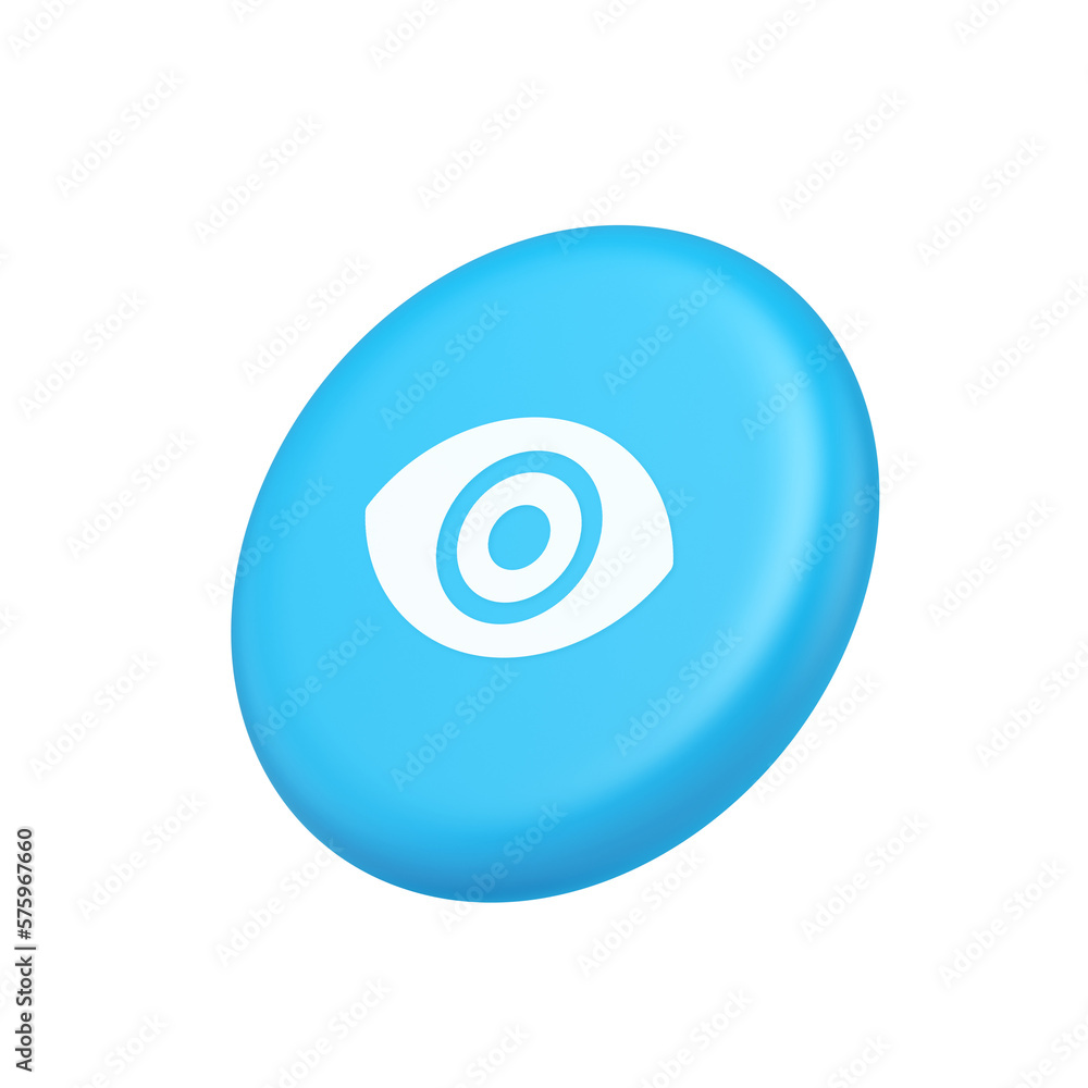Poster eye button visibility searching optical lens web application 3d isometric realistic icon
