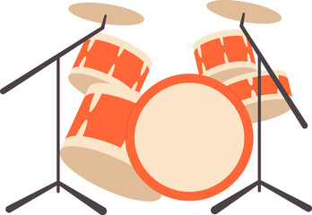 Drum flat icon Modern musical instrument
