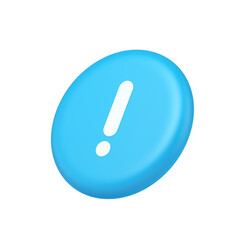 Exclamation mark keyboard button important attention point cyberspace communication 3d side view icon