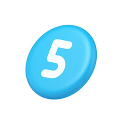 Five character calculator keyboard blue button financial counting 3d isometric realistic icon