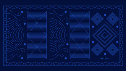 Vintage Glamour Art Deco Vector Background. Retro Elegance Geometric for Art Deco Design. Golden Jazz Age Art Deco for Classic Style